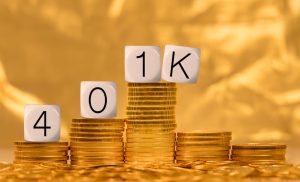 Picture of 401k on stack of gold coins representing converting 401k to gold IRA to protect retirement accounts.