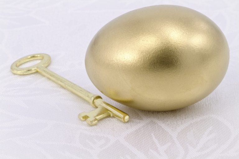 Key to retirement with gold nest egg.