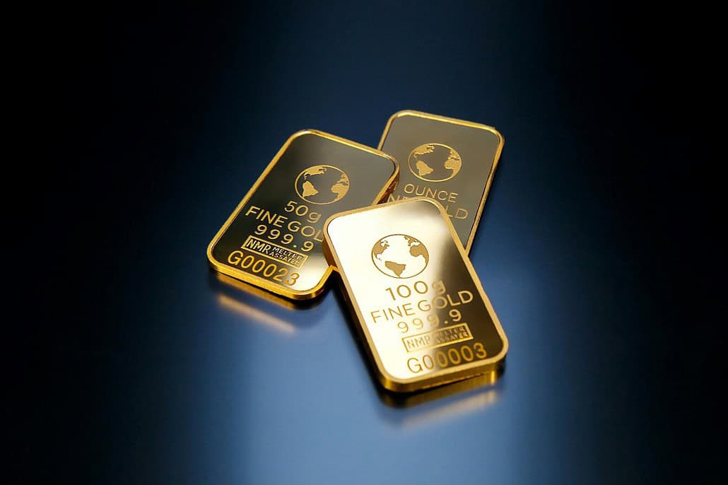 Various gold investment pieces.